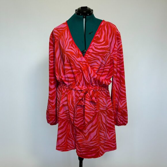 ASOS Pink and Orange Zebra Print Romper - Picture 2 of 3